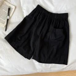 Women's Cotton Linen Shorts Shorts Casual Daily Short Plain Pocket Breathability Comfortable Inelastic Going out Weekend Black Red Green Khaki Summer Regular Fit