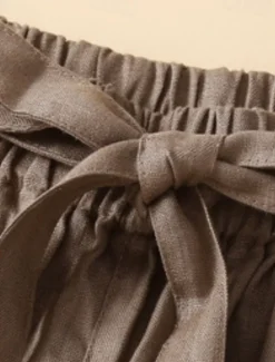 Women's Cotton Linen Shorts Shorts Slacks Casual Short Natural Plain Pocket Elastic Waist Outdoor Comfortable Vacation Holiday Apricot Black White Blue Summer Regular Fit