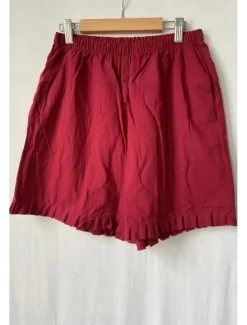 Women's Cotton Linen Shorts Shorts Slacks Casual Daily Casual Short Natural Plain Elastic Waist Comfy Comfortable Daily Wear Going out Wine Grey Black Pink Summer Regular Fit