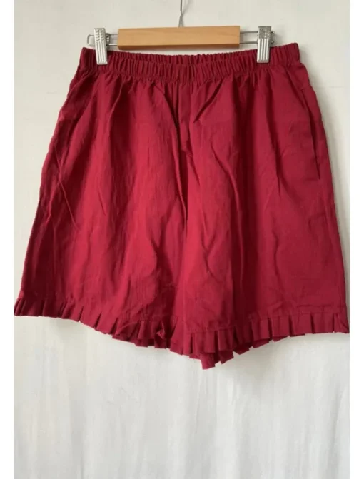 Women's Cotton Linen Shorts Shorts Slacks Casual Daily Casual Short Natural Plain Elastic Waist Comfy Comfortable Daily Wear Going out Wine Grey Black Pink Summer Regular Fit