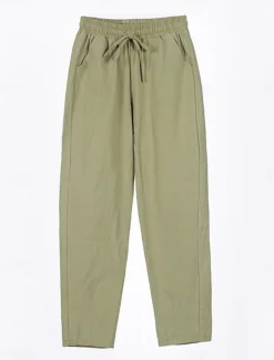 Women's Cotton Linen Shorts Linen-Inspired Pants Cotton Linen Pants Streetwear Simple Casual Long Mid Waist Plain Pocket Drawstring Baggy Breathable Soft Outdoor Micro-elastic Outdoor Vacation Casual