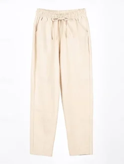 Women's Cotton Linen Shorts Linen-Inspired Pants Cotton Linen Pants Streetwear Simple Casual Long Mid Waist Plain Pocket Drawstring Baggy Breathable Soft Outdoor Micro-elastic Outdoor Vacation Casual