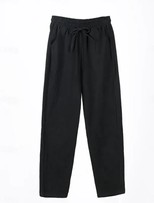 Women's Cotton Linen Shorts Linen-Inspired Pants Cotton Linen Pants Streetwear Simple Casual Long Mid Waist Plain Pocket Drawstring Baggy Breathable Soft Outdoor Micro-elastic Outdoor Vacation Casual