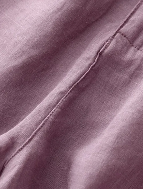 Women's Cotton Linen Shorts Shorts Slacks Casual Short Natural Flower Pocket Printing Comfy Comfortable Street Going out Sapphire Blue Dark Navy Purple Orange Summer Regular Fit