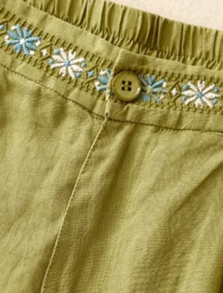 Women's Cotton Linen Shorts Shorts Slacks Casual Short Natural Flower Pocket Printing Comfy Comfortable Street Going out Sapphire Blue Dark Navy Purple Orange Summer Regular Fit