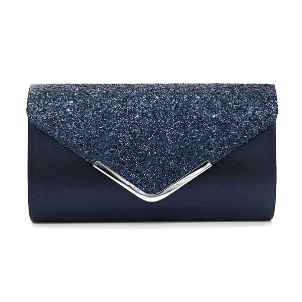 Women's Crossbody Bag Clutch Bags PU Leather for Evening Bridal Wedding Party with Chain Glitter Shine Fashion in Silver Black Pink