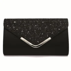 Women's Crossbody Bag Clutch Bags PU Leather for Evening Bridal Wedding Party with Chain Glitter Shine Fashion in Silver Black Pink