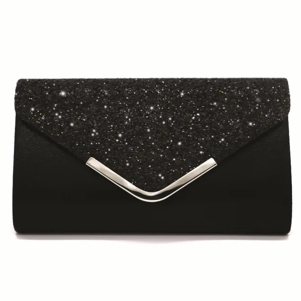 Women's Crossbody Bag Clutch Bags PU Leather for Evening Bridal Wedding Party with Chain Glitter Shine Fashion in Silver Black Pink