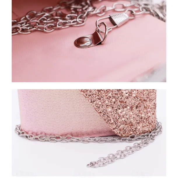Women's Crossbody Bag Clutch Bags PU Leather for Evening Bridal Wedding Party with Chain Glitter Shine Fashion in Silver Black Pink