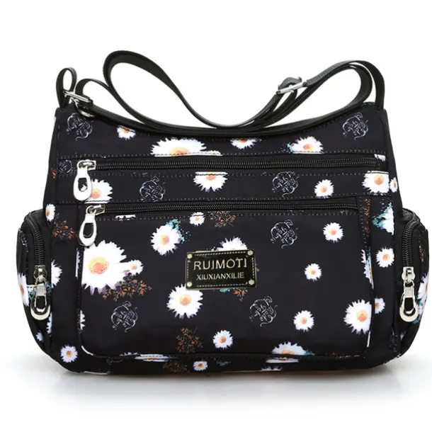 Women's Crossbody Bag Crossbody Bag Nylon Outdoor Daily Going out Print Waterproof Floral Print Flower Black Grey Black White