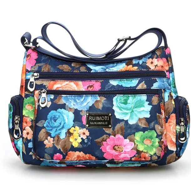 Women's Crossbody Bag Crossbody Bag Nylon Outdoor Daily Going out Print Waterproof Floral Print Flower Black Grey Black White