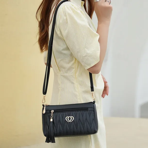Women's Crossbody Bag Shoulder Bag Hobo Bag PU Leather Outdoor Daily Holiday Buttons Tassel Zipper Large Capacity Waterproof Lightweight Solid Color Quilted ArmyGreen Yellowish brown Maroon Red