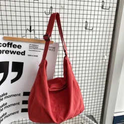 Women's Crossbody Bag Shoulder Bag Canvas Tote Bag Canvas Daily Holiday Zipper Large Capacity Waterproof Breathable Solid Color Balck White Red