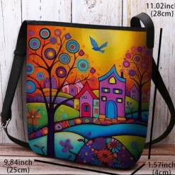Women's Crossbody Bag Shoulder Bag Bucket Bag Oxford Cloth Nylon Shopping Daily Holiday Print Large Capacity Waterproof Lightweight Flower Outdoor Scene Yellow Blue Purple