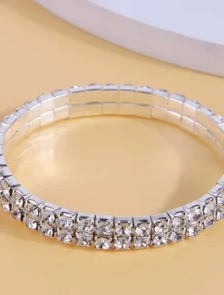 Women's Crystal Bracelet Fancy Fashion Elegant Fashion Luxury Alloy Bracelet Jewelry Silver For Wedding Party Evening Gift Birthday Beach