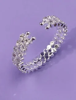 Women's Cuff Bracelet Fancy Precious Punk Stylish Alloy Bracelet Jewelry Silver For Party