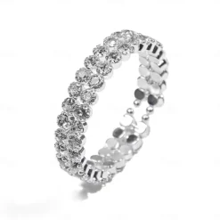 Women's Cuff Bracelet Fancy Precious Luxury Alloy Bracelet Jewelry Silver For Party