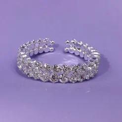 Women's Cuff Bracelet Fancy Precious Luxury Alloy Bracelet Jewelry Silver For Party