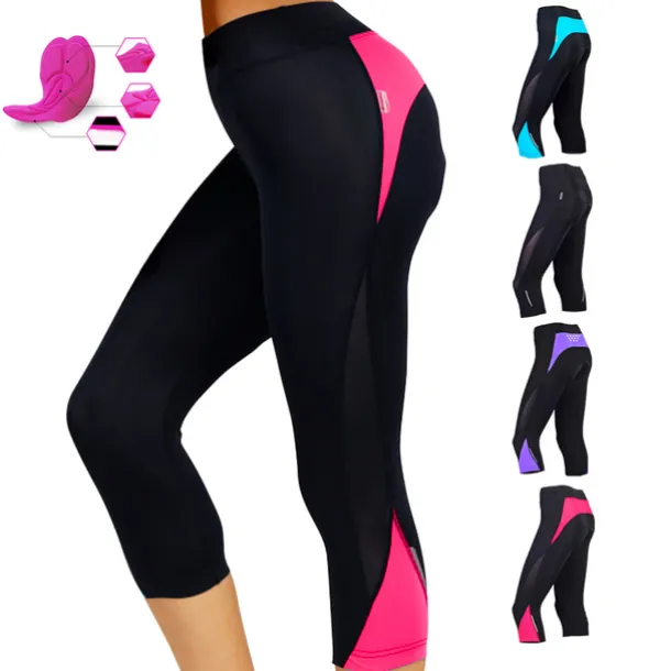 Women's Cycling 3/4 Tights Cycling Capris Pants Bike Pants Bottoms Mountain Bike MTB Road Bike Cycling Sports Red / black Black Breathable Apparel Advanced Relaxed Fit Bike Wear / High Elasticity