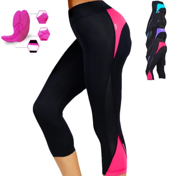 Women's Cycling 3/4 Tights Cycling Capris Pants Bike Pants Bottoms Mountain Bike MTB Road Bike Cycling Sports Red / black Black Breathable Apparel Advanced Relaxed Fit Bike Wear / High Elasticity