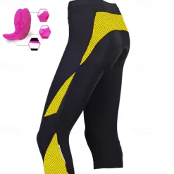 Women's Cycling 3/4 Tights Cycling Shorts Bike Shorts Bike 3/4 Tights Bottoms Mountain Bike MTB Road Bike Cycling Sports 3D Pad Breathable Quick Dry Moisture Wicking Yellow Pink Spandex Clothing