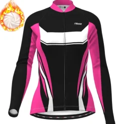 Women's Cycling Jacket Cycling Jersey Graphic Patterned Geometic Long Sleeve Bike Jacket Jersey Top with 3 Rear Pockets Mountain Bike MTB Road Bike Cycling Thermal Warm Fleece Lining Warm Quick Dry