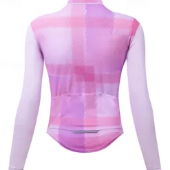 Women's Cycling Jacket Cycling Jersey Color Block Long Sleeve Bike Jersey Raincoat with 3 Rear Pockets Mountain Bike MTB Quick Dry Breathable Sports White Pink Clothing Apparel
