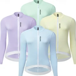 Women's Cycling Jacket Cycling Jersey Color Block Long Sleeve Bike Jersey Raincoat with 3 Rear Pockets Mountain Bike MTB Quick Dry Breathable Sports Yellow Blue Purple Clothing Apparel