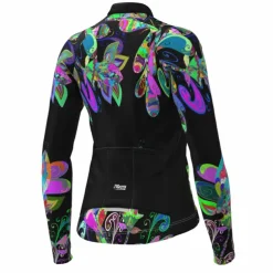 Women's Cycling Jersey Floral Botanical Long Sleeve Bike Top with 3 Rear Pockets Mountain Bike MTB Road Bike Cycling Quick Dry Reflective Strips Back Pocket Moisture Wicking Sports Black Yellow Red