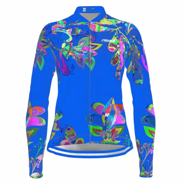 Women's Cycling Jersey Floral Botanical Long Sleeve Bike Top with 3 Rear Pockets Mountain Bike MTB Road Bike Cycling Quick Dry Reflective Strips Back Pocket Moisture Wicking Sports Black Yellow Red