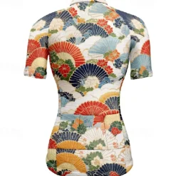 Women's Cycling Jersey Flower Short Sleeve Bike Tee Tshirt Jersey with 3 Rear Pockets Mountain Bike MTB Quick Dry Anatomic Design Wicking Breathable Sports Blue Sky Blue Clothing Apparel