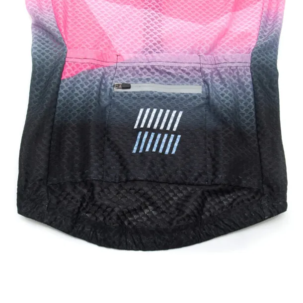 Women's Cycling Jersey Geometric Short Sleeve Bike Jersey Top with 3 Rear Pockets Mountain Bike MTB Road Bike Cycling Quick Dry Reflective Strips Back Pocket Moisture Wicking Sports Yellow Pink Red