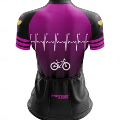 Women's Cycling Jersey Gradient Curve Short Sleeve Bike Jersey Top with 3 Rear Pockets Mountain Bike MTB Road Bike Cycling Quick Dry Reflective Strips Back Pocket Moisture Wicking Sports Black Pink