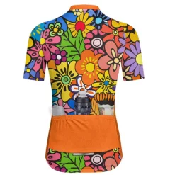 Women's Cycling Jersey Graphic Flower Short Sleeve Bike Jersey Top with 3 Rear Pockets Mountain Bike MTB Road Bike Cycling Quick Dry Reflective Strips Back Pocket Moisture Wicking Sports Red Blue