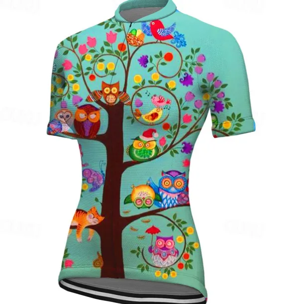 Women's Cycling Jersey Graphic Plants Short Sleeve Bike Jersey Top with 3 Rear Pockets Mountain Bike MTB Road Bike Cycling Quick Dry Reflective Strips Back Pocket Moisture Wicking Sports Red Blue