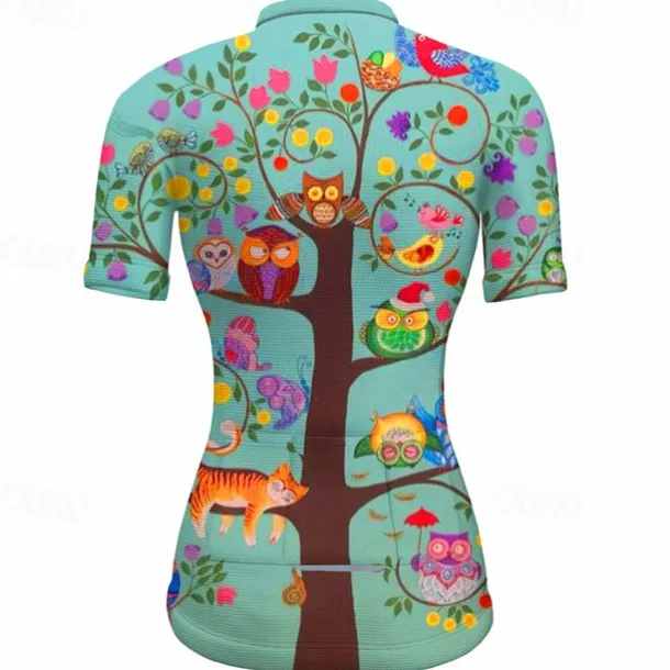 Women's Cycling Jersey Graphic Plants Short Sleeve Bike Jersey Top with 3 Rear Pockets Mountain Bike MTB Road Bike Cycling Quick Dry Reflective Strips Back Pocket Moisture Wicking Sports Red Blue