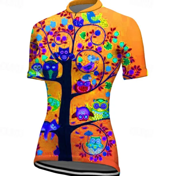 Women's Cycling Jersey Graphic Plants Short Sleeve Bike Jersey Top with 3 Rear Pockets Mountain Bike MTB Road Bike Cycling Quick Dry Reflective Strips Back Pocket Moisture Wicking Sports Red Blue