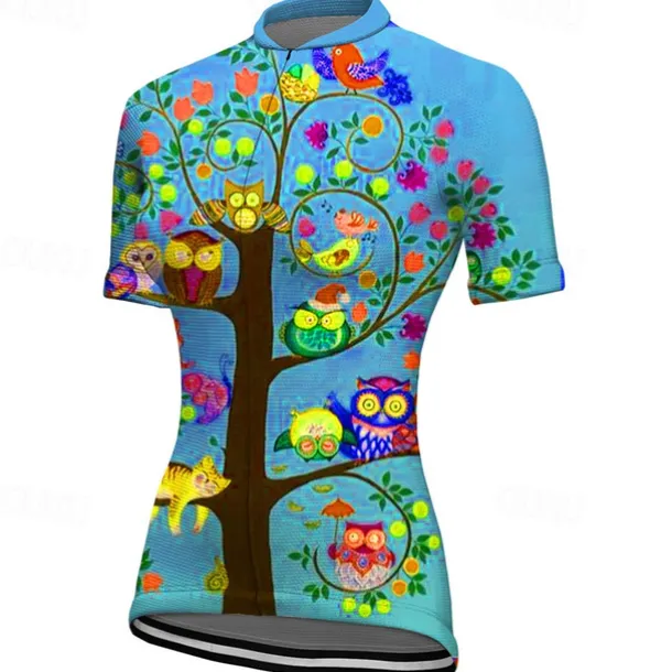 Women's Cycling Jersey Graphic Plants Short Sleeve Bike Jersey Top with 3 Rear Pockets Mountain Bike MTB Road Bike Cycling Quick Dry Reflective Strips Back Pocket Moisture Wicking Sports Red Blue