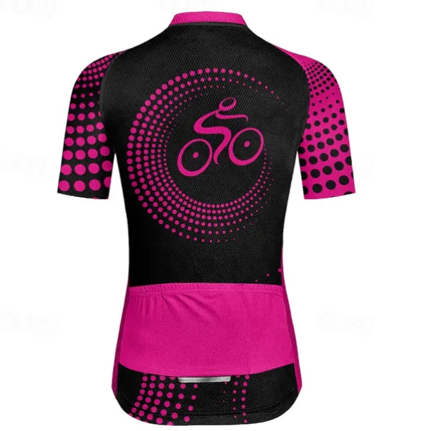 Women's Cycling Jersey Graphic Geometic Funny Short Sleeve Bike Jersey Top with 3 Rear Pockets Mountain Bike MTB Road Bike Cycling Quick Dry Reflective Strips Back Pocket Moisture Wicking Sports