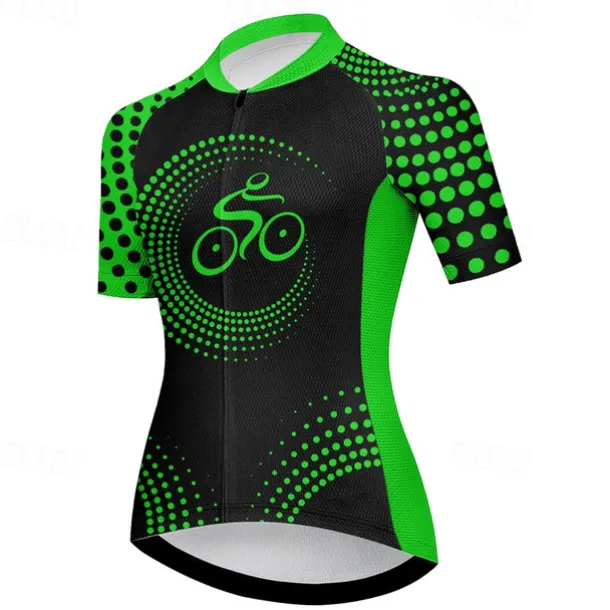 Women's Cycling Jersey Graphic Geometic Funny Short Sleeve Bike Jersey Top with 3 Rear Pockets Mountain Bike MTB Road Bike Cycling Quick Dry Reflective Strips Back Pocket Moisture Wicking Sports