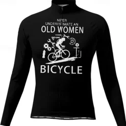 Women's Cycling Jersey Graphic Letter & Number Long Sleeve Bike Tee Tshirt Jersey with 3 Rear Pockets Mountain Bike MTB Quick Dry Anatomic Design Wicking Breathable Sports Wine Red Black White