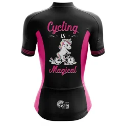 Women's Cycling Jersey Graphic Rainbow Unicorn Short Sleeve Bike Jersey Top with 3 Rear Pockets Mountain Bike MTB Road Bike Cycling Fast Dry Quick Dry Soft Reflective Strips Sports Rose Red + Black