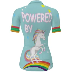 Women's Cycling Jersey Graphic Rainbow Unicorn Short Sleeve Bike Jersey Top with 3 Rear Pockets Mountain Bike MTB Road Bike Cycling Fast Dry Quick Dry Soft Reflective Strips Sports Rose Red + Black