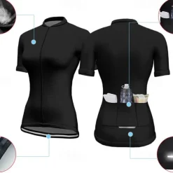 Women's Cycling Jersey Graphic Short Sleeve Bike Jersey Top with 3 Rear Pockets Mountain Bike MTB Road Bike Cycling Quick Dry Reflective Strips Back Pocket Moisture Wicking Sports Violet Green