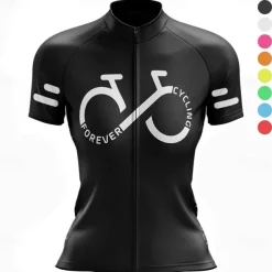Women's Cycling Jersey Graphic Funny Short Sleeve Bike Jersey Top with 3 Rear Pockets Mountain Bike MTB Road Bike Cycling Quick Dry Reflective Strips Back Pocket Moisture Wicking Sports Black White