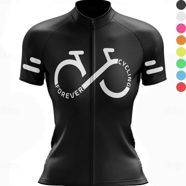 Women's Cycling Jersey Graphic Funny Short Sleeve Bike Jersey Top with 3 Rear Pockets Mountain Bike MTB Road Bike Cycling Quick Dry Reflective Strips Back Pocket Moisture Wicking Sports Black White