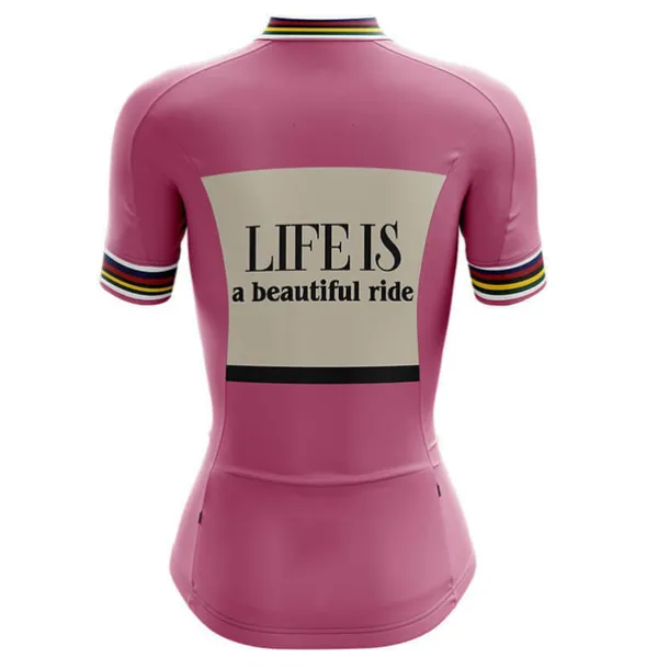 Women's Cycling Jersey Graphic Funny Short Sleeve Bike Jersey Top with 3 Rear Pockets Mountain Bike MTB Road Bike Cycling Quick Dry Reflective Strips Back Pocket Moisture Wicking Sports White+Pink