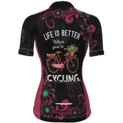 Women's Cycling Jersey Graphic Funny Short Sleeve Bike Jersey Top with 3 Rear Pockets Mountain Bike MTB Road Bike Cycling Quick Dry Reflective Strips Back Pocket Moisture Wicking Sports White+Pink