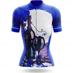 Women's Cycling Jersey Graphic Short Sleeve Bike Jersey Top with 3 Rear Pockets Mountain Bike MTB Road Bike Cycling Quick Dry Reflective Strips Back Pocket Moisture Wicking Sports Blue Sky Blue Green