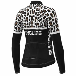 Women's Cycling Jersey Leopard Funny Long Sleeve Bike Jersey Top with 3 Rear Pockets Mountain Bike MTB Road Bike Cycling Quick Dry Reflective Strips Back Pocket Moisture Wicking Sports Black Yellow